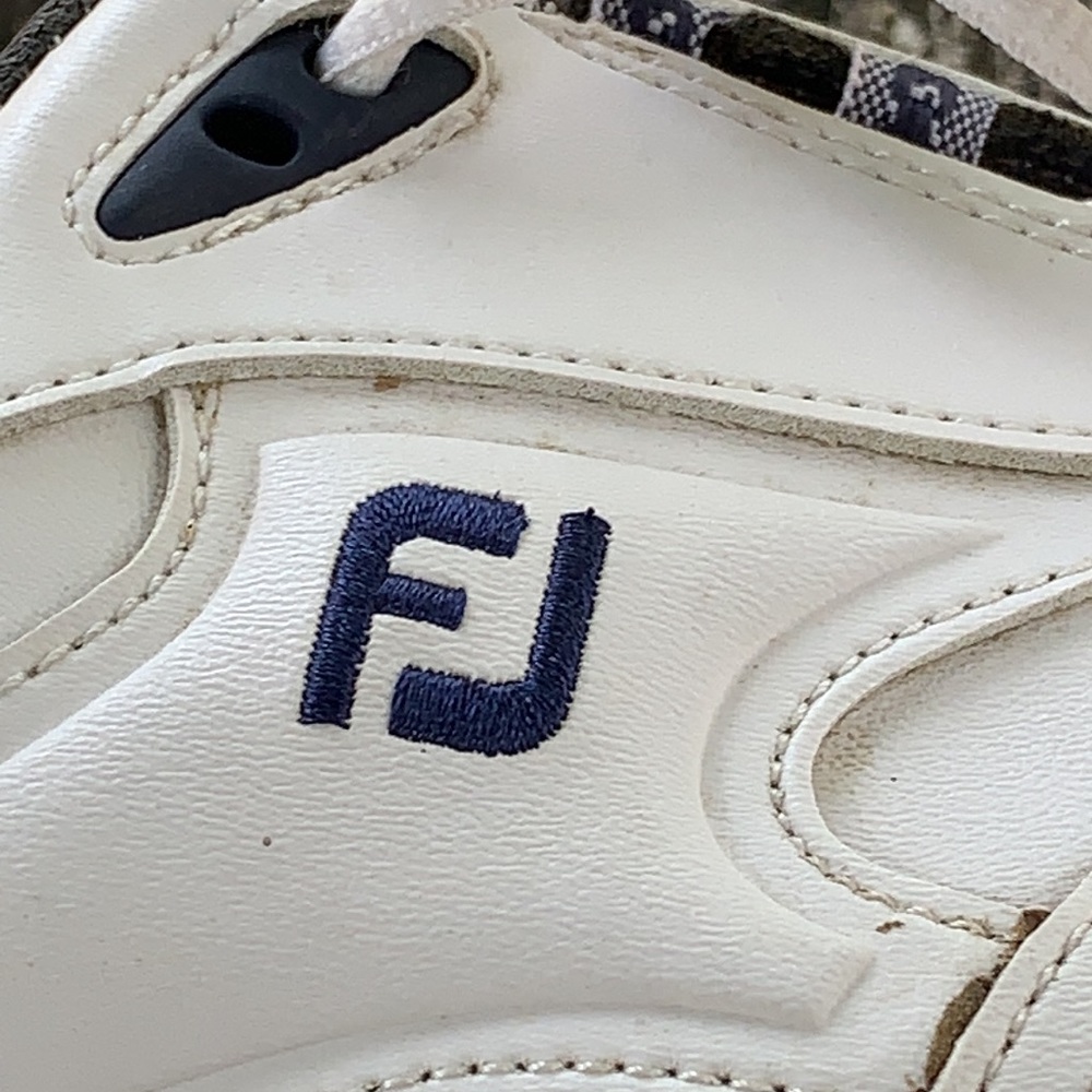 Foot joy white & blue lace up golf shoes sz 9 1/2 - Picture 8 of 10